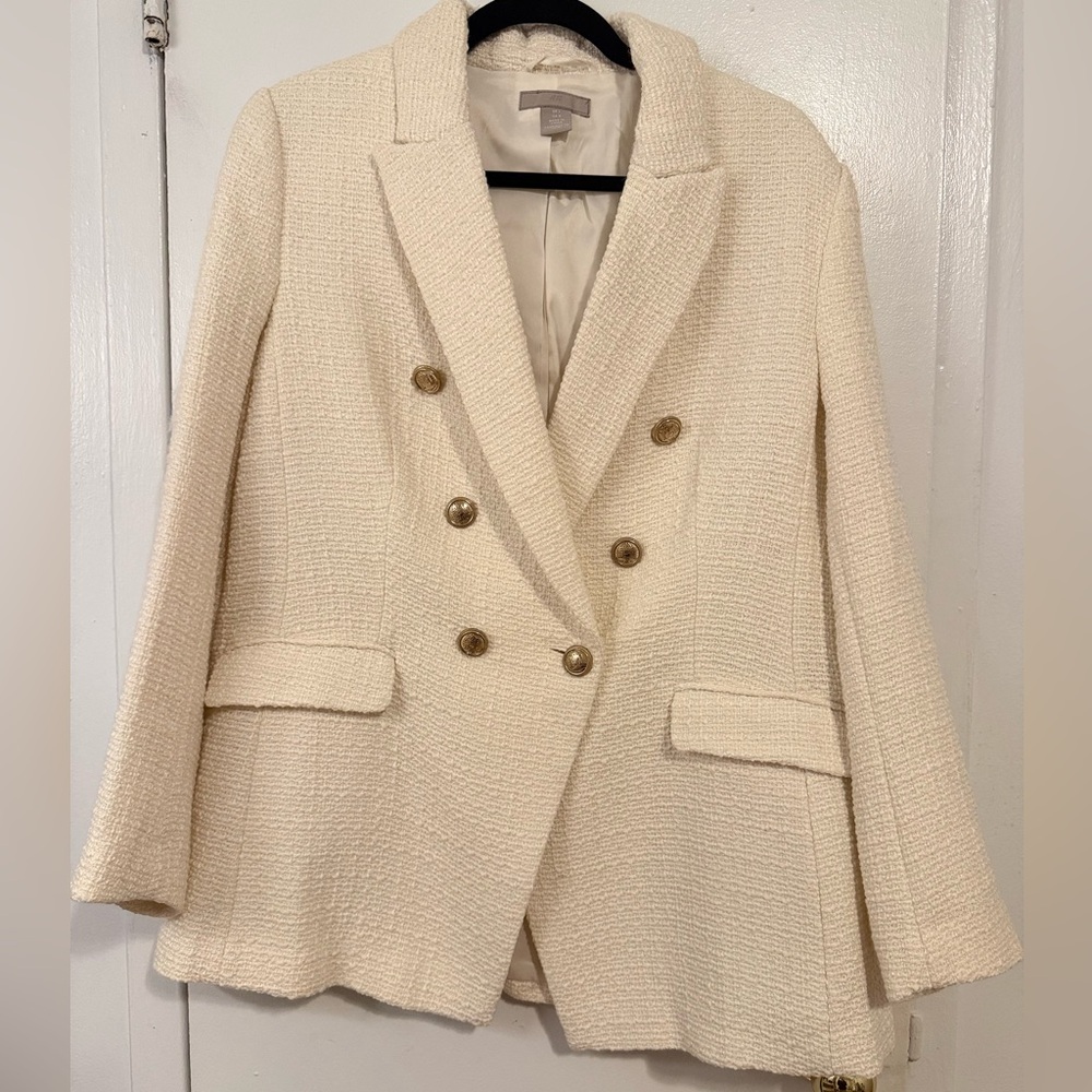 H&M Cream Boucle Short Coat